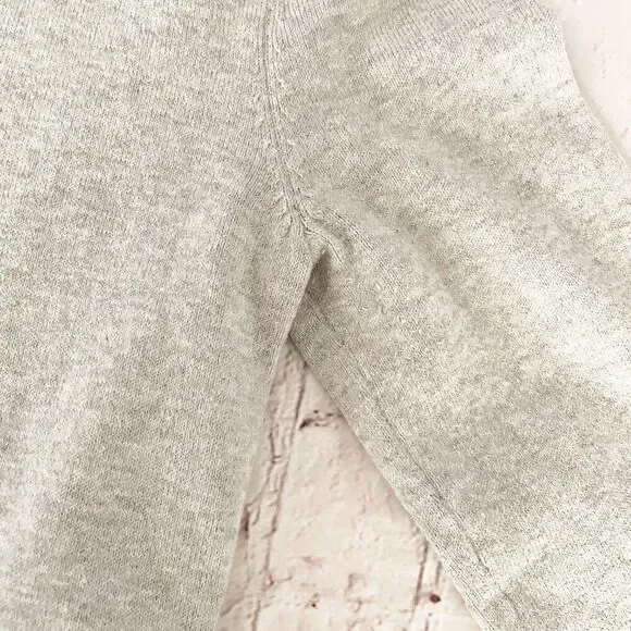 Express Gray Peplum Crew Neck Ruffle Hem Sweater S Office Wear Casual - Picture 3 of 9